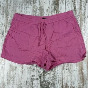 J.Crew Pink Linen Blend Shorts Sz L Lightweight Breathable